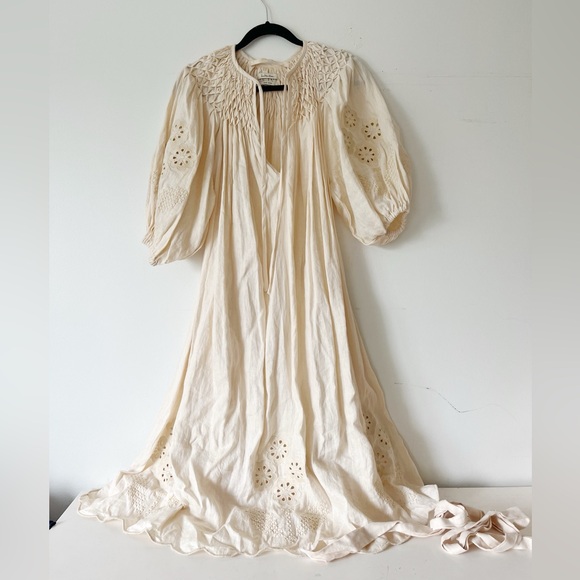 Innika Choo Hugh Jesmock Embroidered Linen Smock | Size 0 - Picture 2 of 8